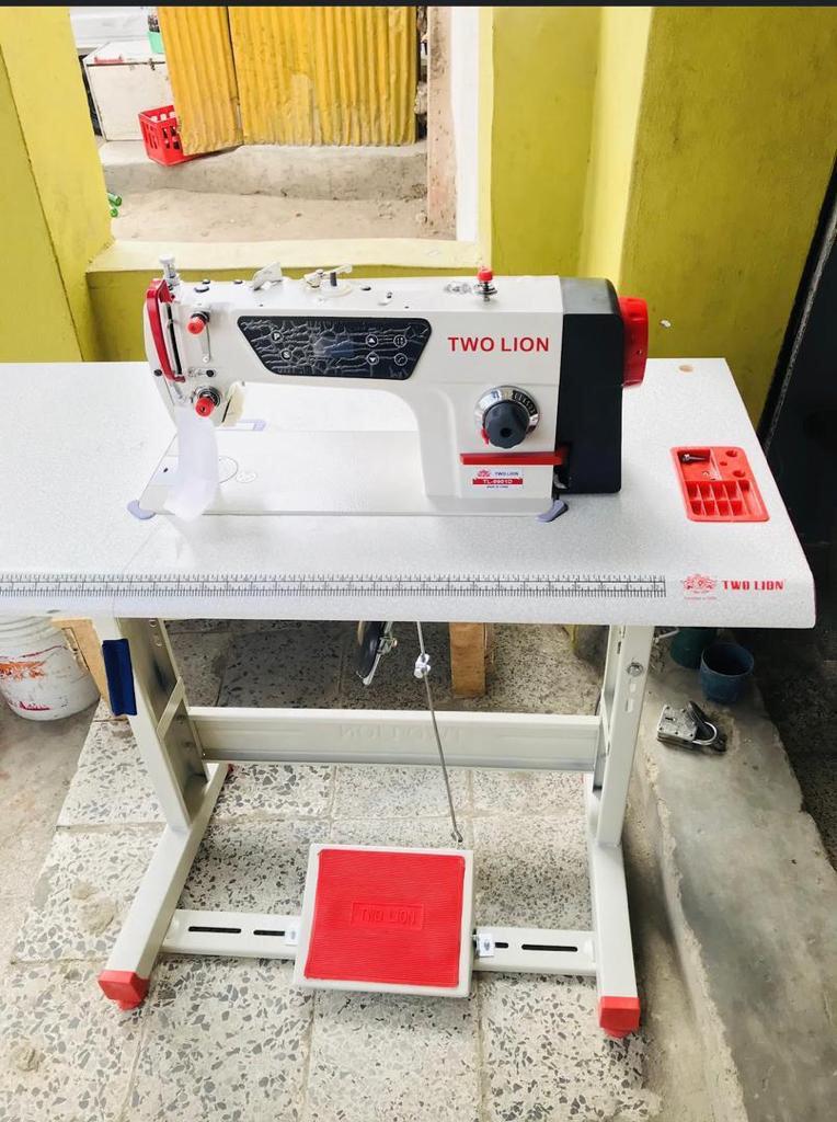Two lion sewing machines 